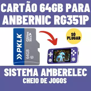 Micro Sd Com Sistema AmberElec + Jogos Para RG351P Anbernic Game Console - Cartão Original