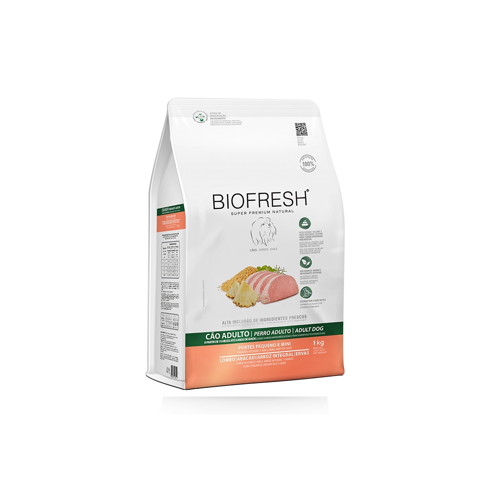 Ração Biofresh Cão Ad. Mini E Pequeno Lombo E Abacaxi 1 Kg | Shopee Brasil