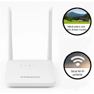 Wifi Rural 4g/5g Modem Roteador Chip Antenas LAN Internet multioperadora externa sítio chácara Rural