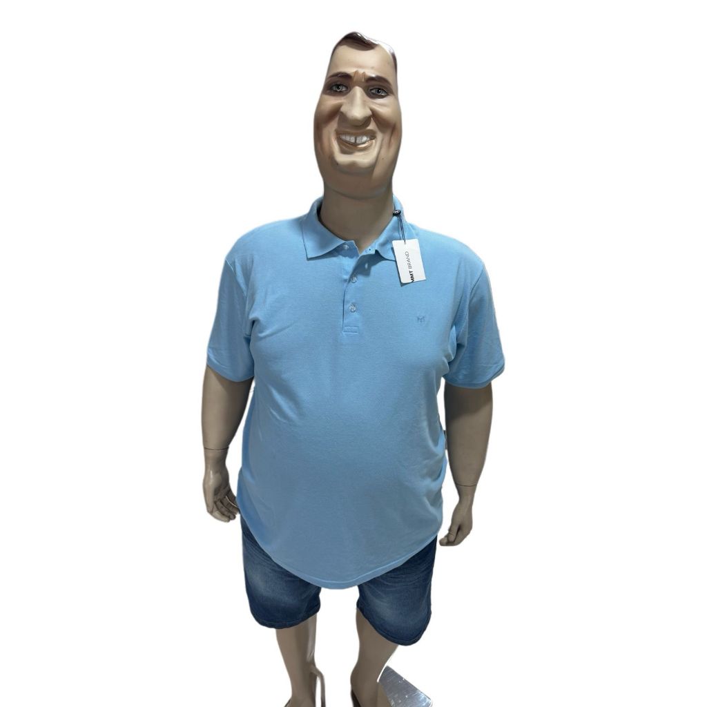 Camiseta Polo Masculina Plus Size MMT Malha Piquet Confortável G1 ao G3. Casual/trabalho/dia a dia/
