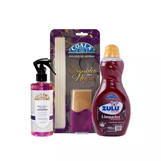 Kit Coala- 1 Home Spray + 1 Difusor de Aromas + 1 Limpador Perfumado Zulu Perfumes 500ml - Orquídea Negra em Oferta na Shopee