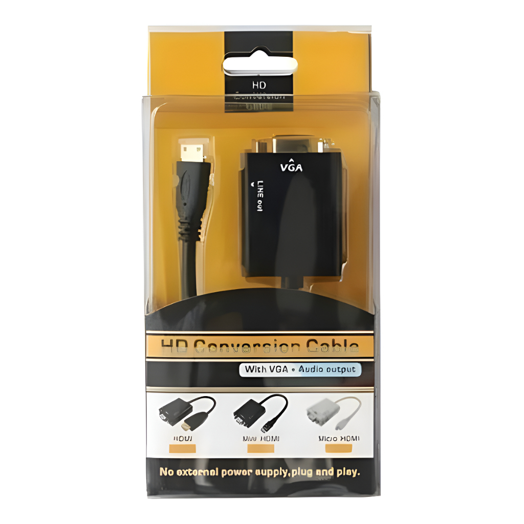 Cabo Adaptador Conversor HDMI para VGA com Saída P2 de áudio