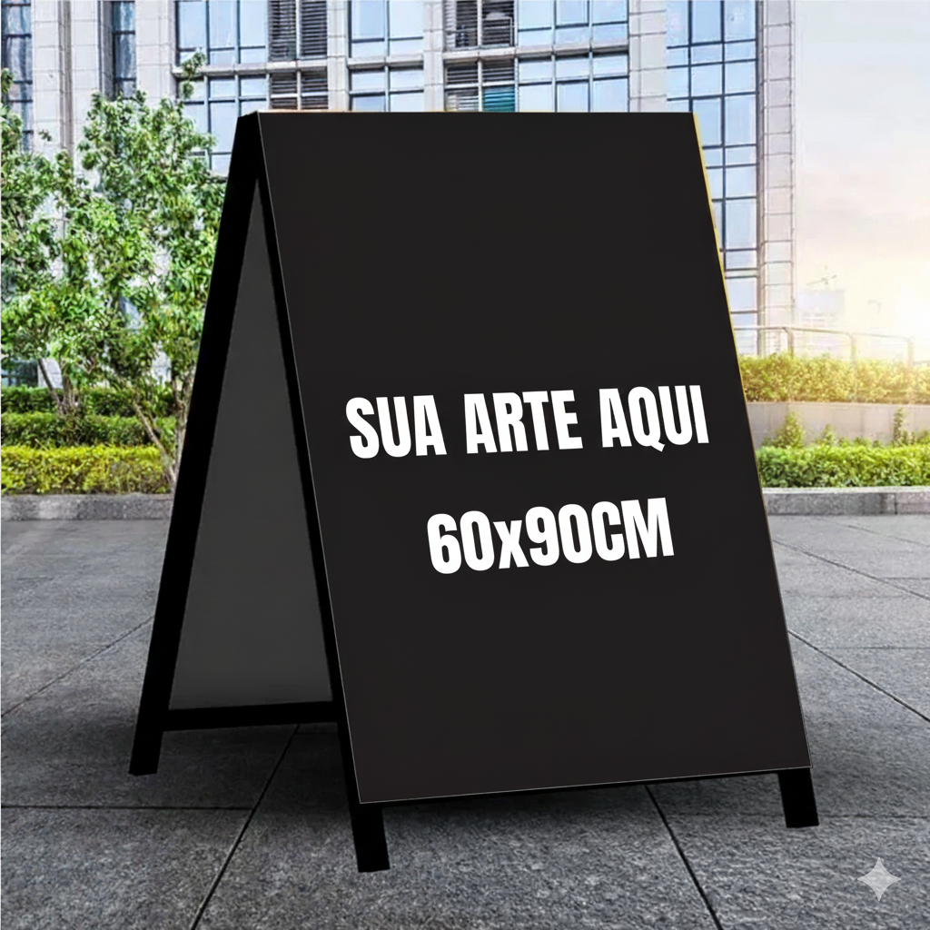 CAVALETE PERSONALIZADO/ENVIE SUA ARTE/60X90CM/FRENTE E VERSO
