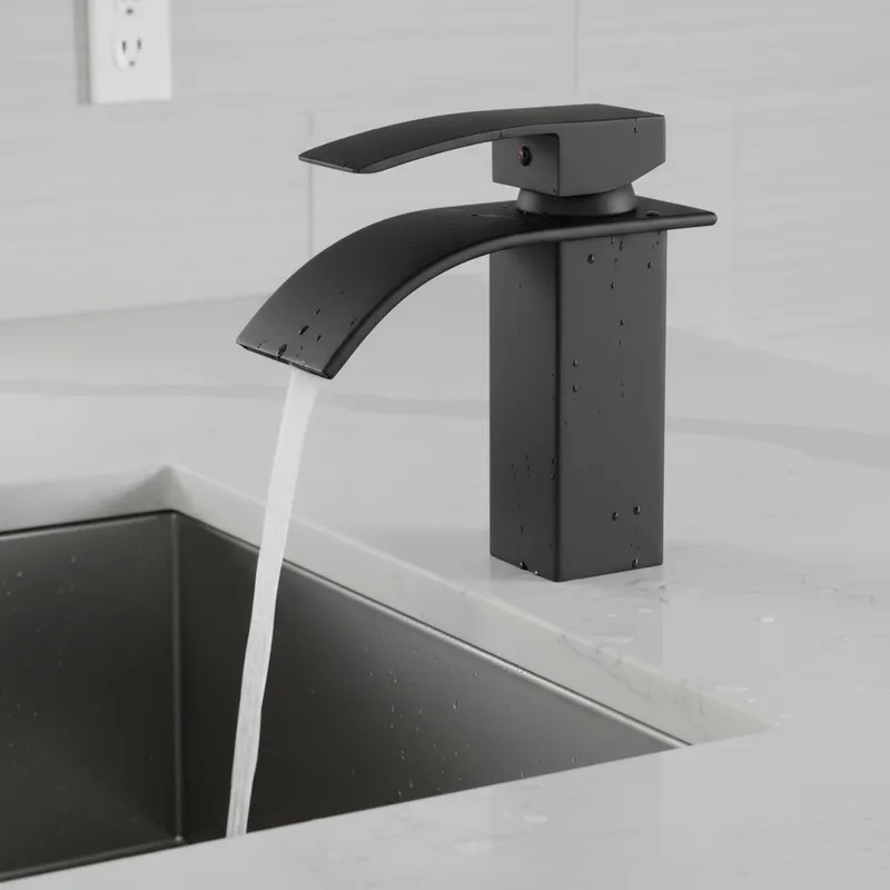 Torneira Monocomando Cascata Preto Fosco Banheiro Me11b | Shopee Brasil