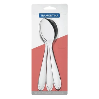 Colher Mesa Tramontina Laguna 66906/011 Inox - Embalagem com 3 Unidades em Oferta na Shopee