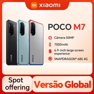 Xiaomi POCO M7 4G 256GB / 128GB tela imersiva FHD+ de 6,9" bateria de 7000 mAh Versão Global NFC