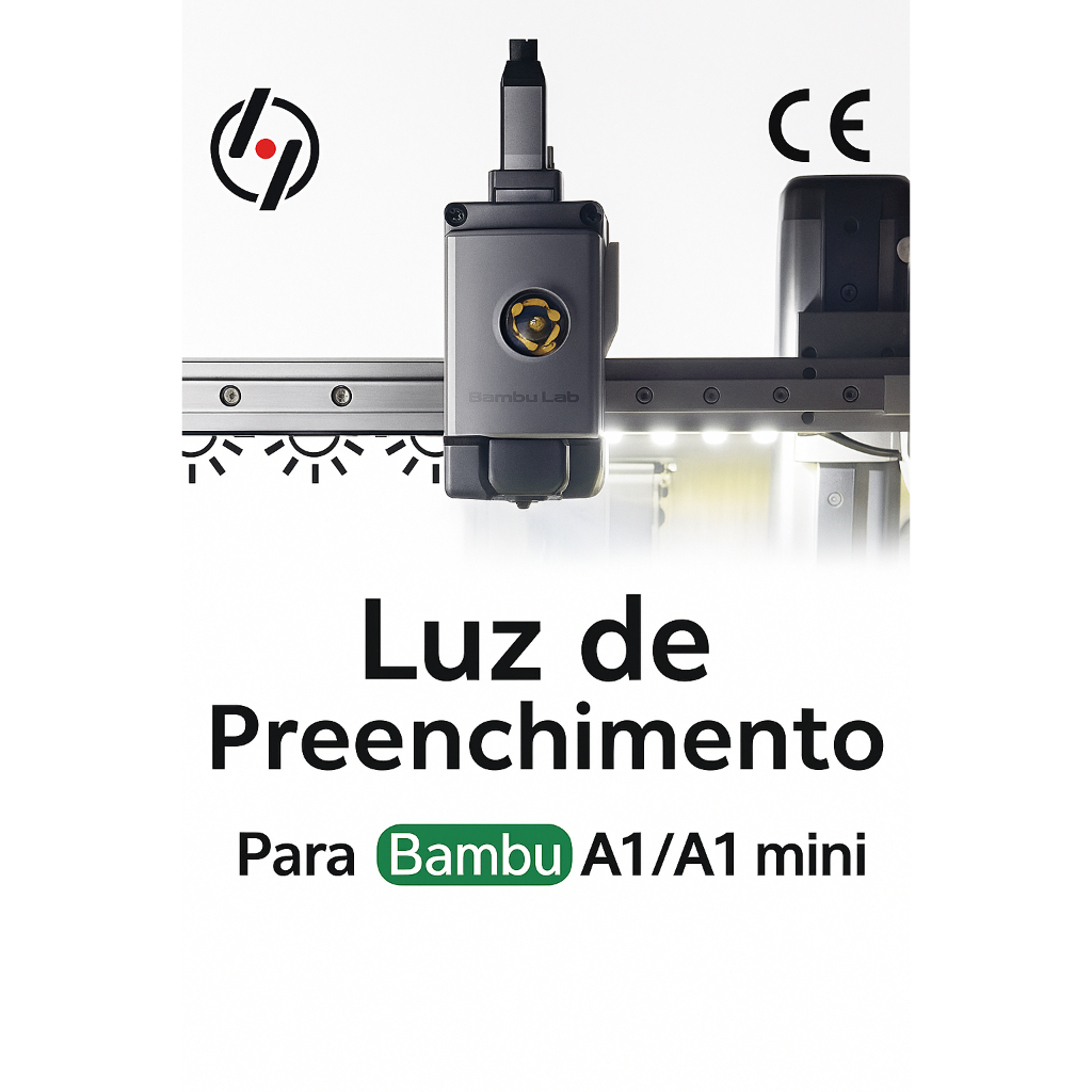 Fita de Luz LED para Impressora 3D Bambu Lab A1/A1 Mini Super Brilhante 24V