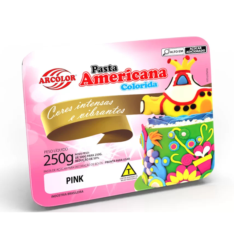 Pasta Americana Colorida Pink Arcolor 500g | Shopee Brasil