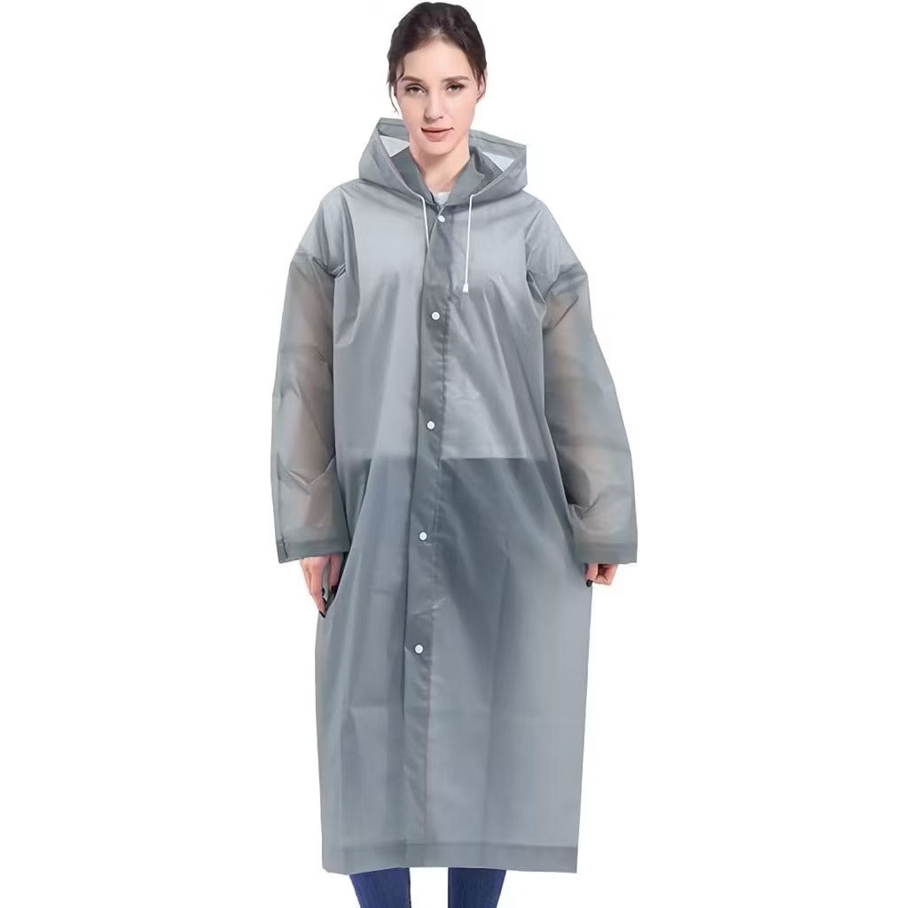 Capa de Chuva Transparente Longa e Grossa com Capuz | Impermeável e ...