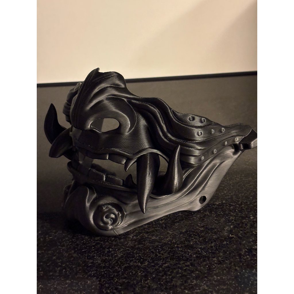 Máscara Oni Samurai | Tamanho Real | Máscara Japonesa para Cosplay e Decoração Geek