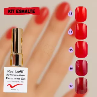 Kit 5 Esmaltes Em Gel Sem TPO e Sem Hema Coleção by Manicure Sincera 10 ml - Real Love em Oferta na Shopee