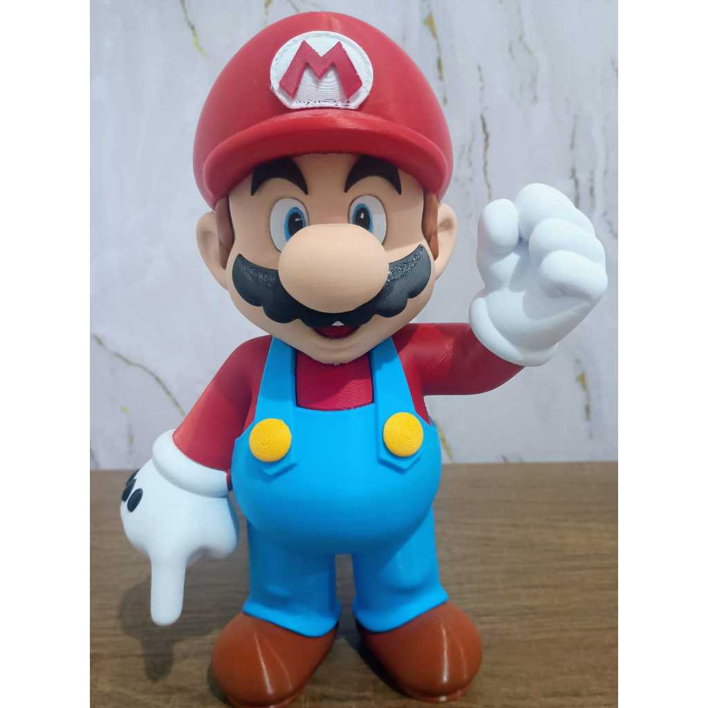 Boneco Mario Bros 3D – Impressão em 3D com acabamento premium | Decoração geek em Oferta na Shopee