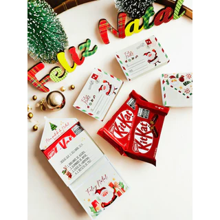 Caixa Envelope para Chocolate KitKat Natal personalizado caixinha para lembrancinha (DESMONTADAS)