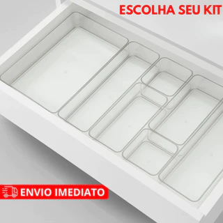 Conjunto 4/7/10 organizador multiuso de gavetas armário galadeira banheiro cozinha talheres maquiagens cosméticos