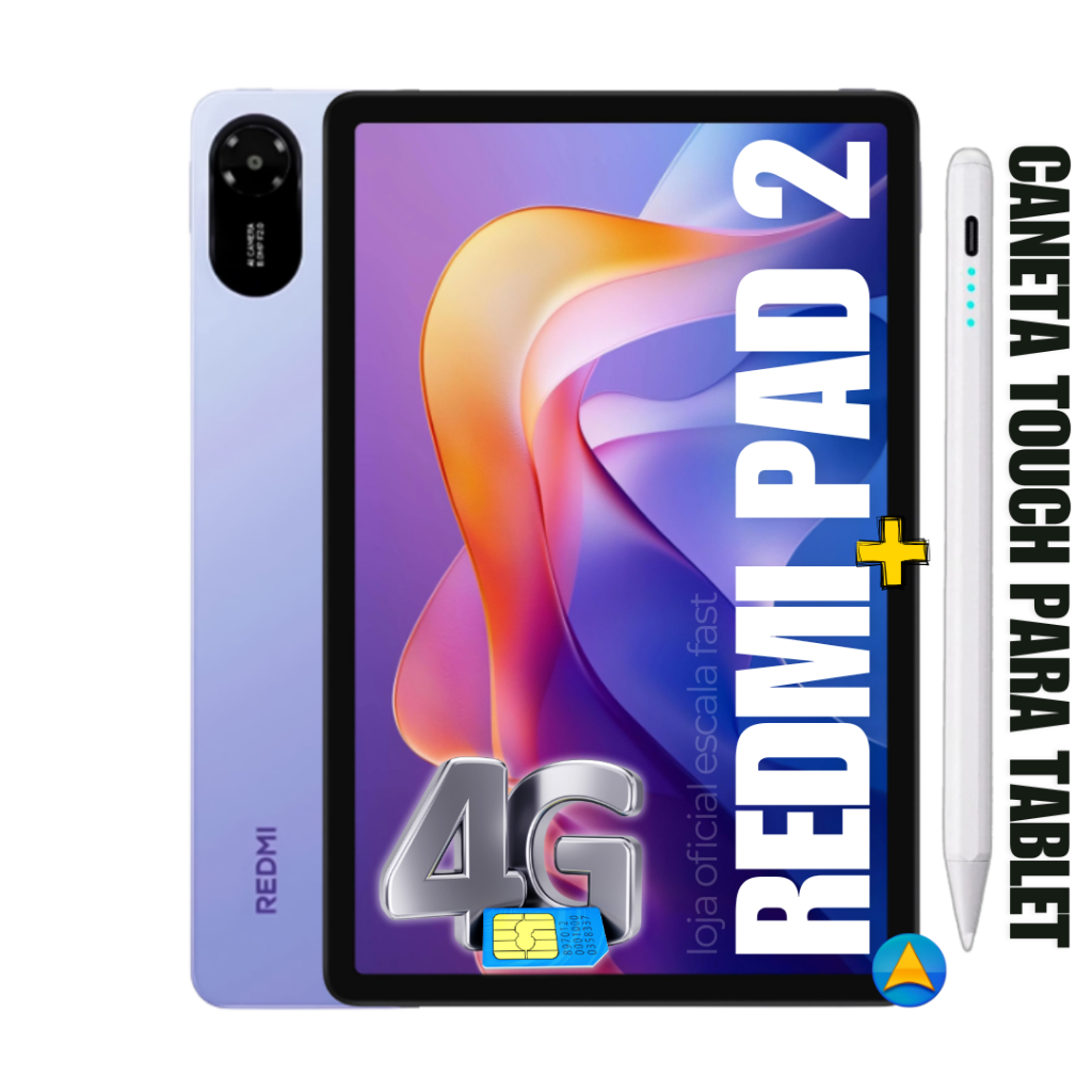 Novo Tablet Xiaomi Redmi Pad 2 com Dual Chip 4G e Wi-fi 256+8GB