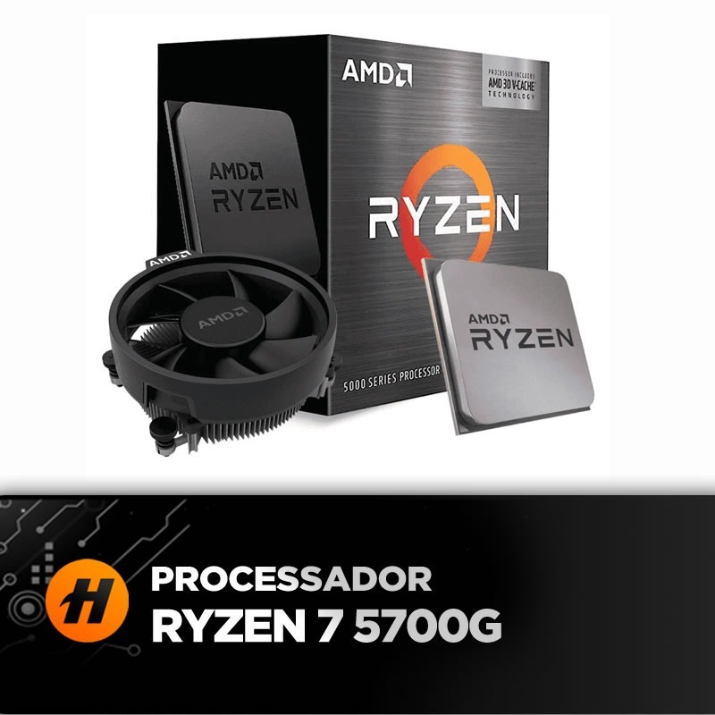 PC Gamer Hertz Ryzen 7 5700G 32GB OU 16GB RAM SSD NVME 500GB