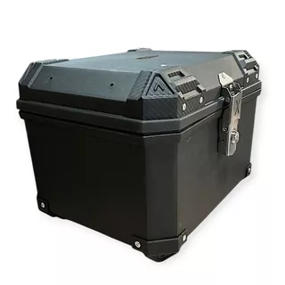 Baú Bauleto De Plástico Completo Universal 45 Litros Preto Para Moto Motocicleta