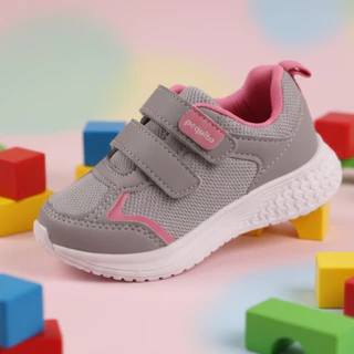 Tênis Infantil Menina Casual Confortável Cinza Rosa