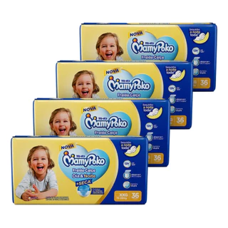 Fralda Descartável MamyPoko Calça Dia & Noite Tamanho XXG - 4 Pacotes com 36 Fraldas - Total 144 Tiras em Oferta na Shopee