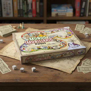Jogo Tabuleiro Brinquedo Mundo Imobiliário Países Mini Toys