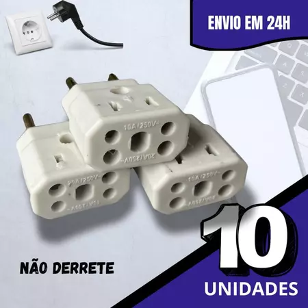 ADAPTADOR DE TOMADA BOB PORCELANA KIT/10 (Não Derrete)