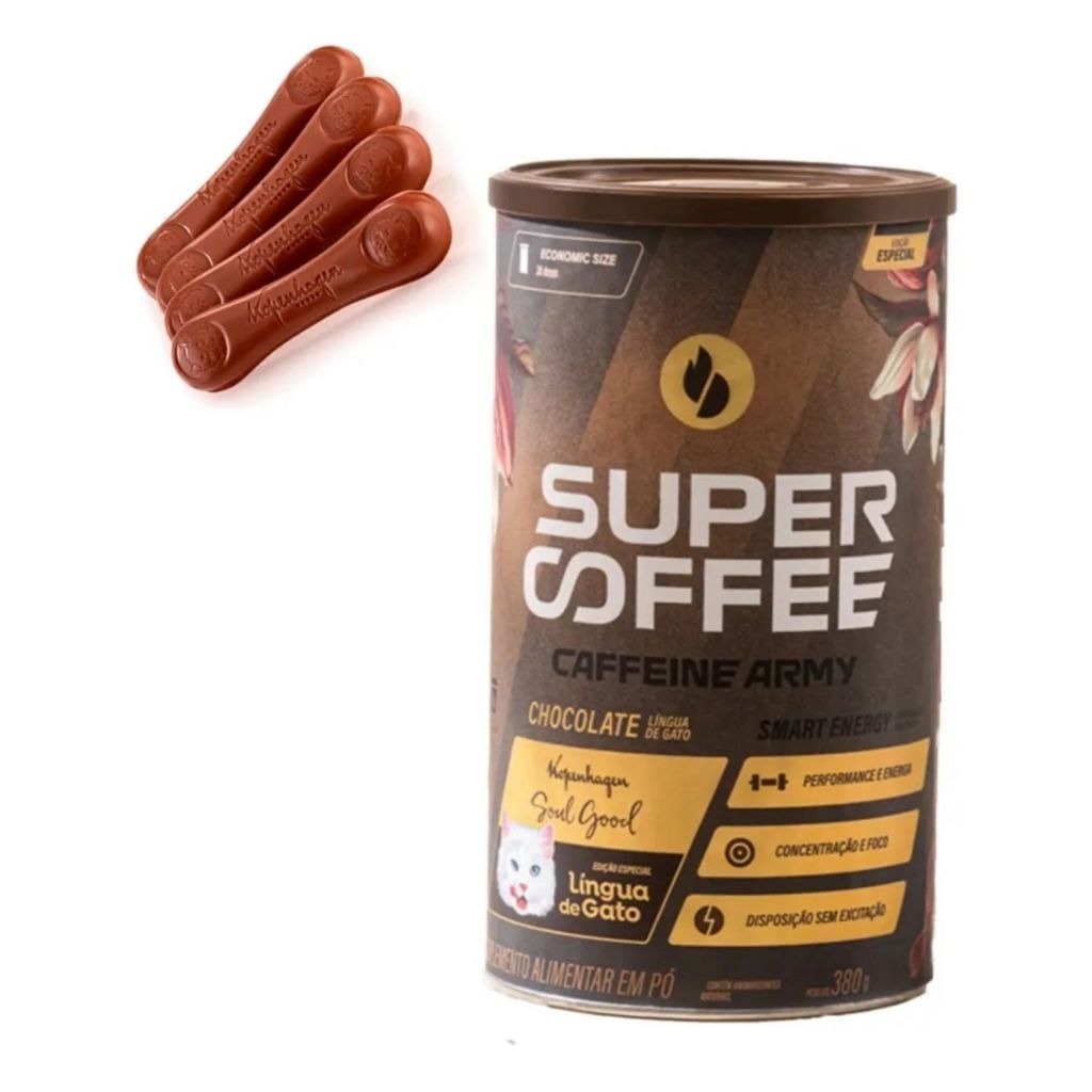 SuperCoffee Língua de Gato Kopenhagen Original 380g - Café Termogênico ...