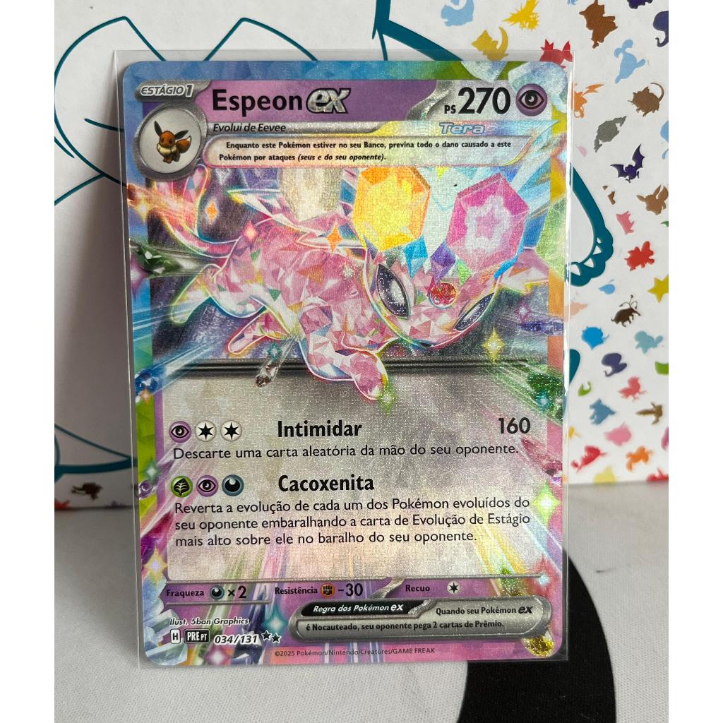 Cartas Pokémon Espeon EX Tera + Eevee Originais Copag | Shopee Brasil