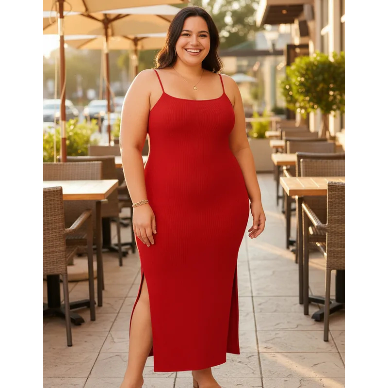 Vestido Longo Vermelho Alcinha P ao G3 Moda Plus Size