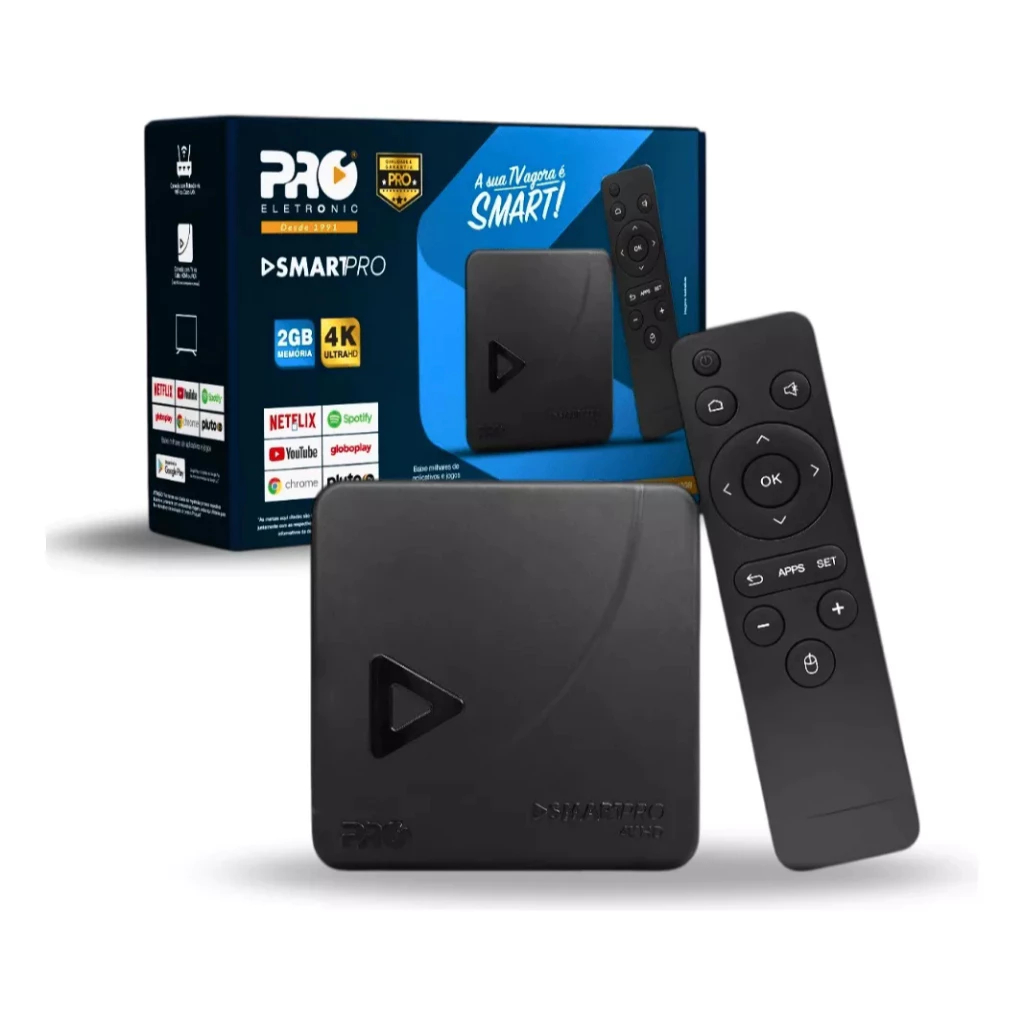 TV BOX SMART PRO -ANDROID 4K PROELETRONIC. TRANSFORME QUALQUER TV EM SMART TV