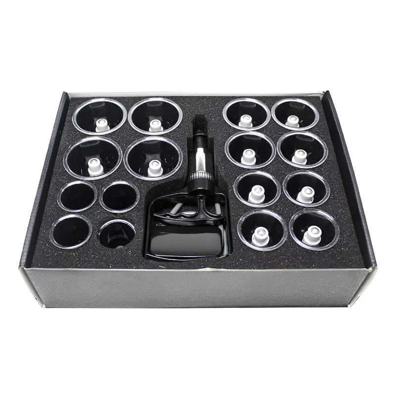 Kit Ventosas com 22 copos em acrilico para ventosaterapia