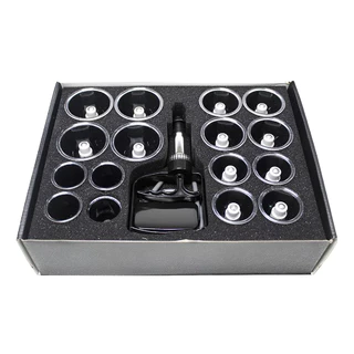 Kit Ventosas com 22 copos em acrilico para ventosaterapia
