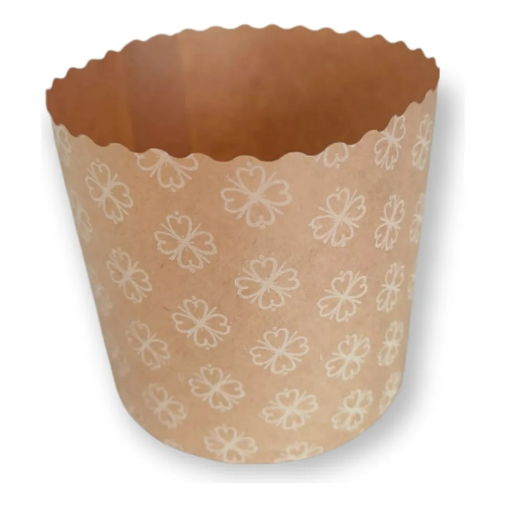 Forma Panetone 90x90 Kraft Decorado - Sulformas 12 Unidades