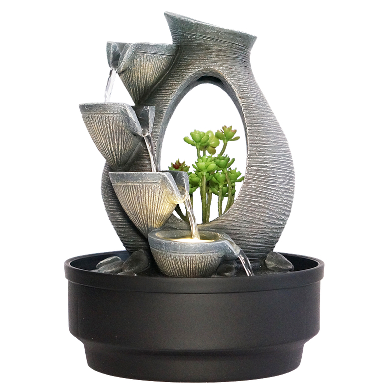 Fonte Decorativa Nature 4 Quedas com Led Bivolt | Shopee Brasil