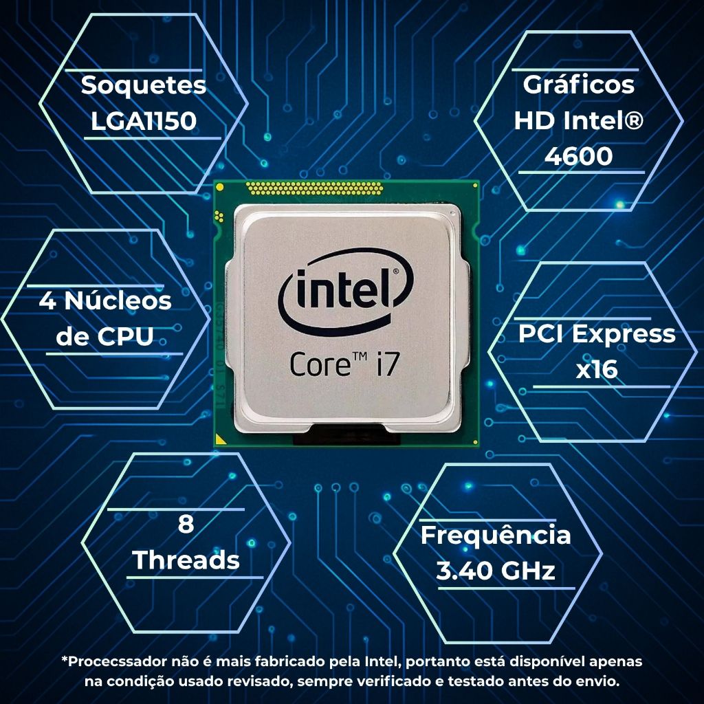 Processador Gamer Intel Core I7 4770 3.90ghz Max 4 Núcleos 8