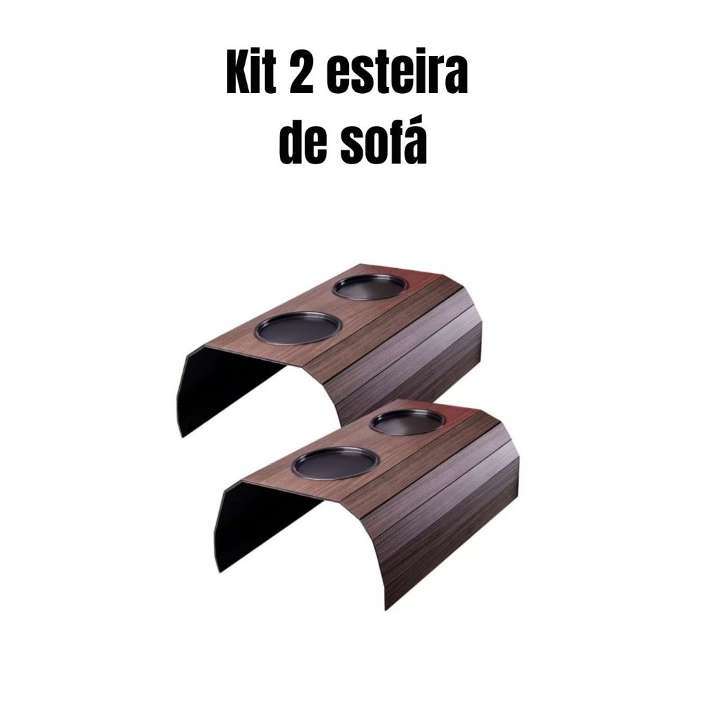 Kit 2 Esteiras Suporte Porta Copos Braço Sofá Apoio