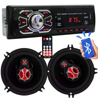 Aparelho MP3 Bluetooth Radio FM USB SD Par Alto Falante Carro 5 Pol 120 Watts Rms Kit Som Automotivo em Oferta na Shopee