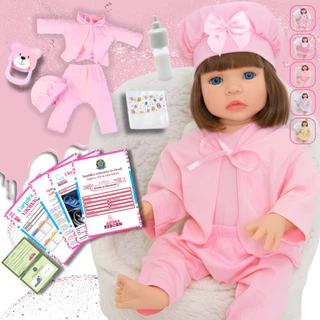 Boneca Bebê Reborn Realista De Pijama Original Em Silicone Menina Pode Dar Banho Envio Imediato em Oferta na Shopee