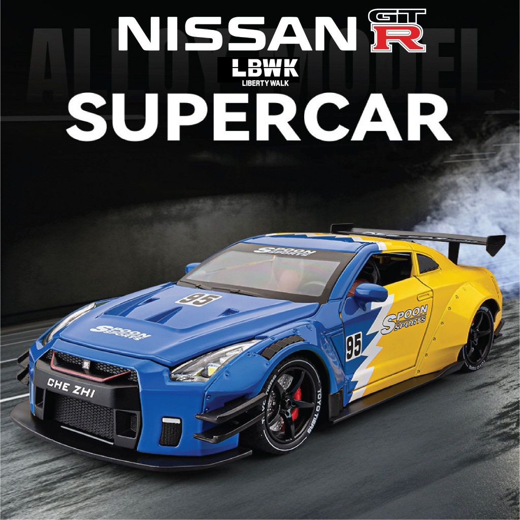 Miniatura Nissan GT-R R35 1:24 LBWK Liberty Walk Body-kit Réplica
