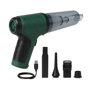 Aspirador De Pó Mini Soprador 3em1 Usb Portatil Recarregável Verde-musgo