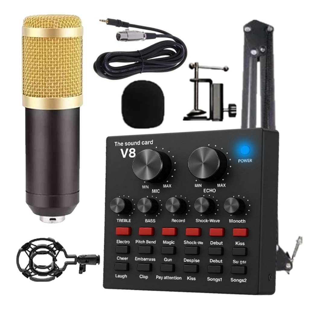 Kit Mesa de Som e Microfone Profissional para Lives e Podcast Gravação ...