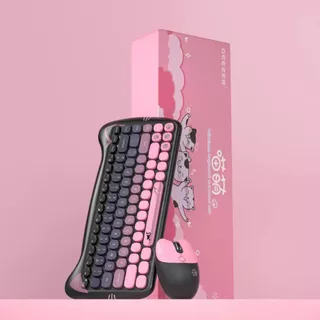 Gatinho Fofo Teclado e Mouse Sem Fio USB Colorido Candy Macio e Confortável Para Pc Notbook Cores