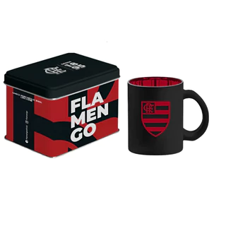 CANECA VIDRO DIAMOND METALIC LATA - FLAMENGO