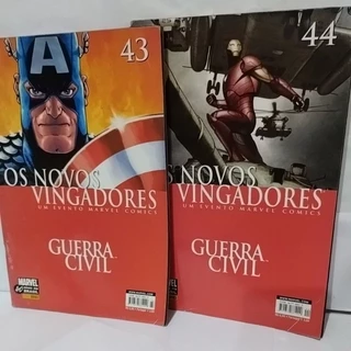 Kit com Duas HQs Gibis Os Novos Vingadores Guerra Civil.