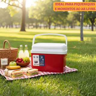 Caixa Térmica Cooler 12 Litros Pequena Com Alça Retrátil Até 18 Latinhas Praia Pesca Camping Soprano