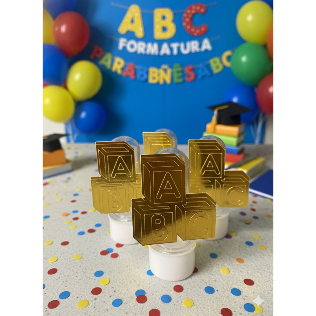 Apliques tema ABC-em papel dourada-formatura de abc | Shopee Brasil