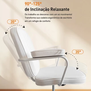 Cadeira de Escritório Giratória Retrô Couro Luxuosa, Ergonômica e Ajustável - Conforto para Diretor