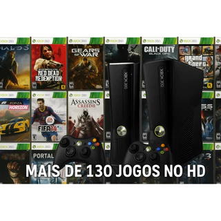 XBOX 360 COM MAIS DE 130 JOGOS FORA OS EMULADORES DE SUPER NITENDO+2MANETES VÍDEO GAME COMPLETO COM JOGOS NO HD! Xbox360