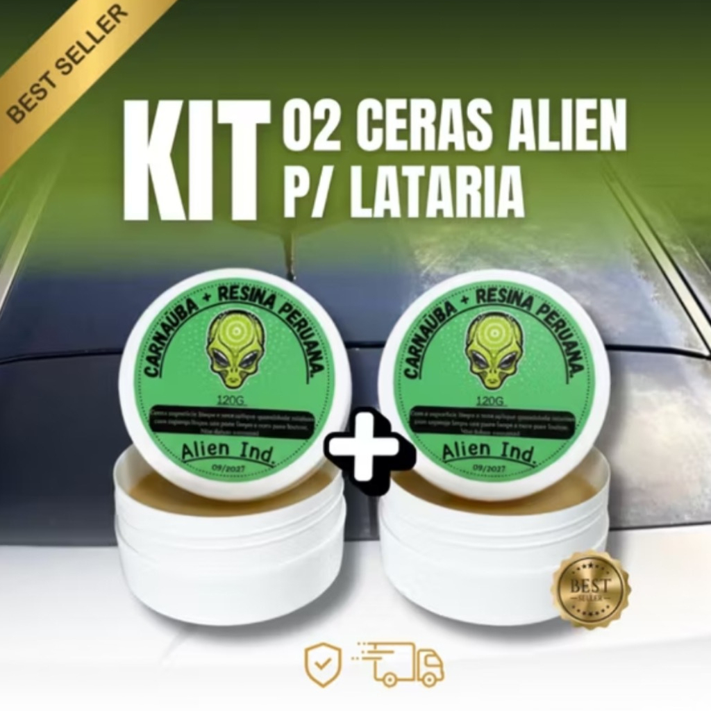 Kit 02 Cera Alien Ind Automotiva Brilho Pintura Queimada Tira Riscos e ...