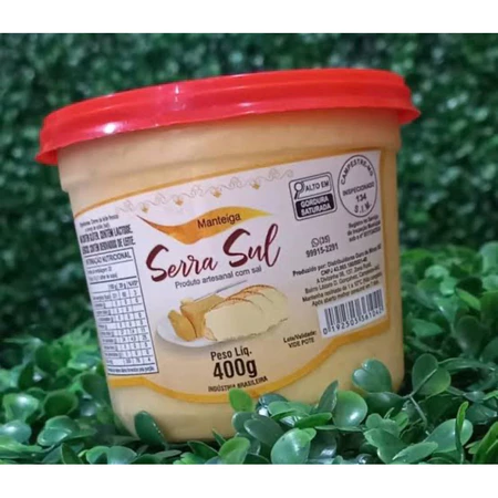 MANTEIGA DE MINAS ARTESANAL SERRA SUL 400g – PRODUTO ARTESANAL COM SAL