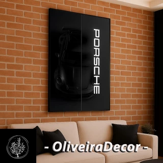 QUADRO DECORATIVO ARTE CARRO PORSCHE CORES PRETO 1 PEÇA 60X40 DECORAR SALA QUARTO ESCRITORIO